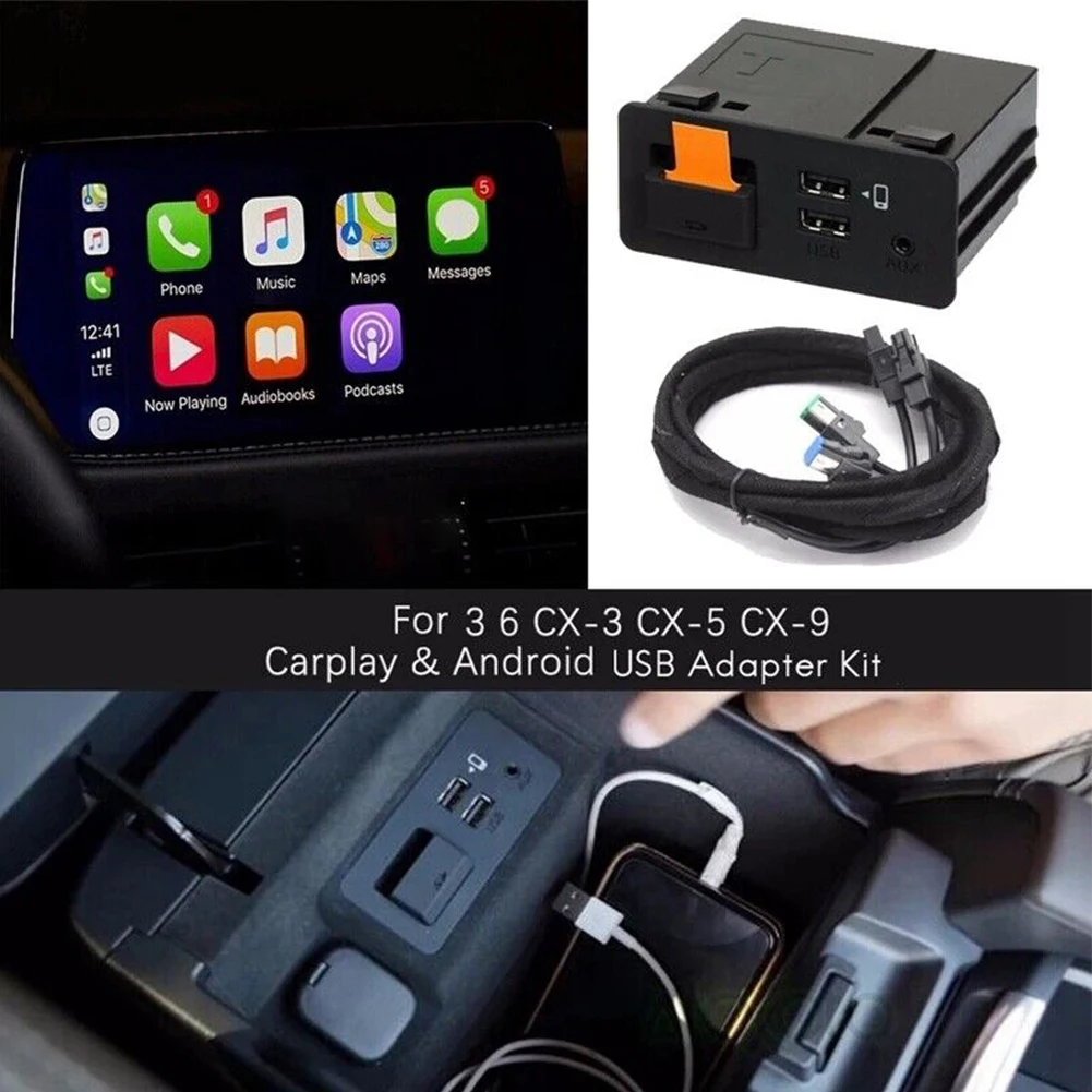 00008FZ34 Kit Kit Комплект от Кабели CarPlay USB Port Hub Конзола За Mazda CX-3 2016-2019 Високо Качество на материалите