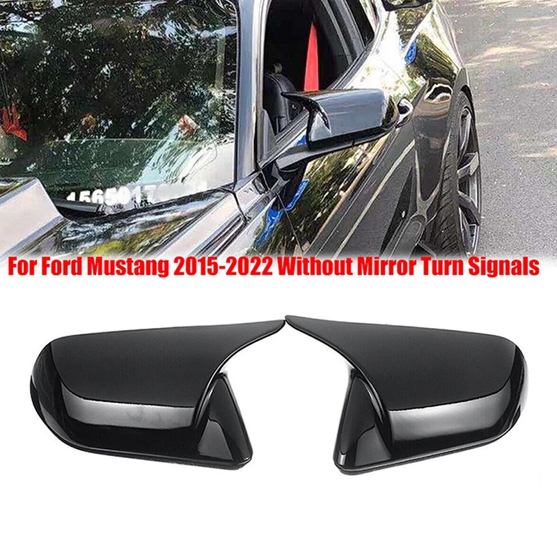 1 Чифт Автомобилни Страничните Огледала за обратно виждане, на Кутията в стил Рожка, Капачки за Ford Mustang 2015-2020 2021 2022, Външни Автомобилни Аксесоари