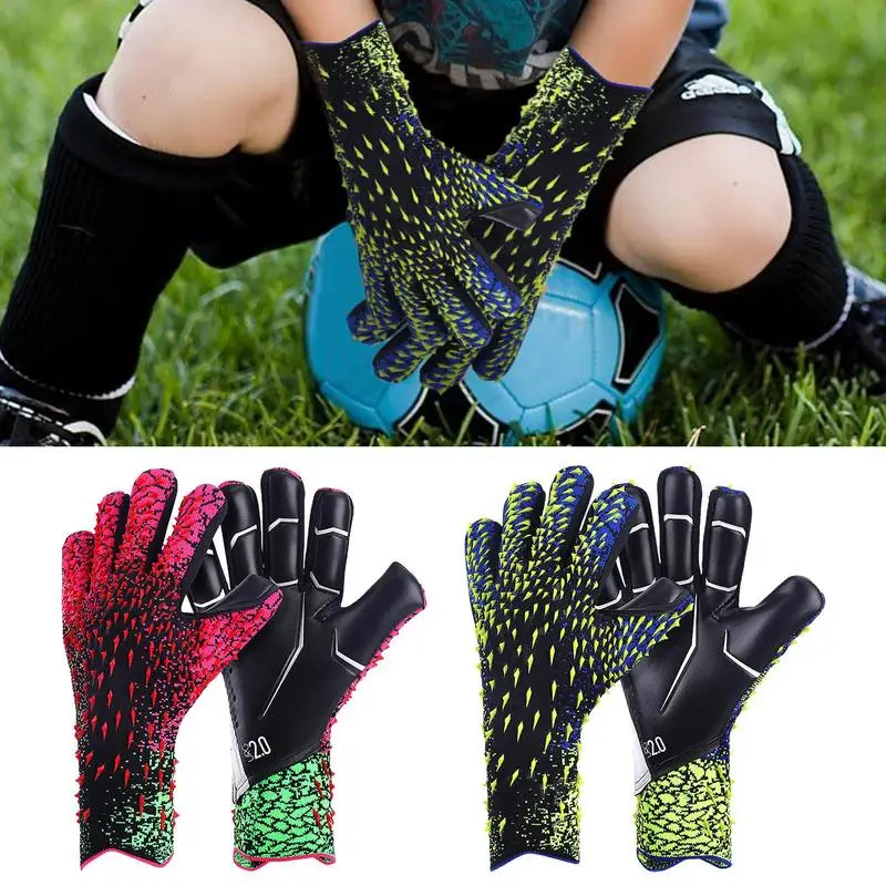 1 Чифт Детски Футболни Ръкавици Нескользящие Спортни Ръкавици Пълен Пръст Защита На Ръцете Открит Детски Възрастен Футболен Спортен Аксесоар