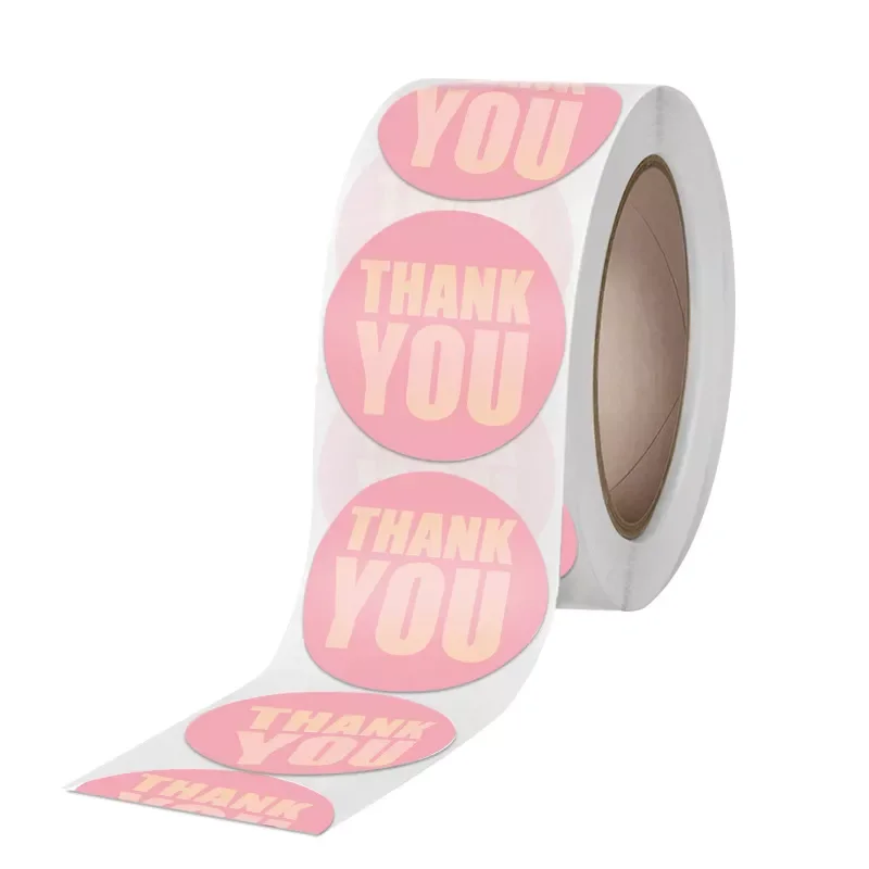 1 инч Розово Благодаря Етикети Печат на Етикети за Опаковане на Подаръци Етикети Сватба Рожден Ден на Предложението на Хартия Етикети