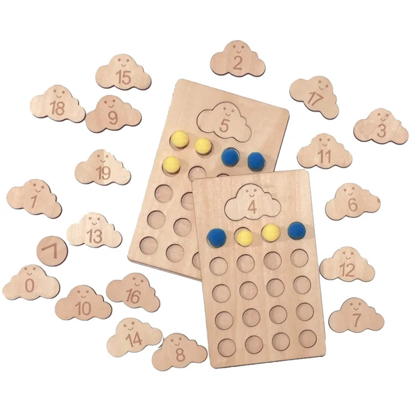 1 комплект Детска Дъска Математическо Облак Детски Пъзел, Образователна Преброяване Геометрия Подарък Монтесори Цифрови Табла Дървени Играчки