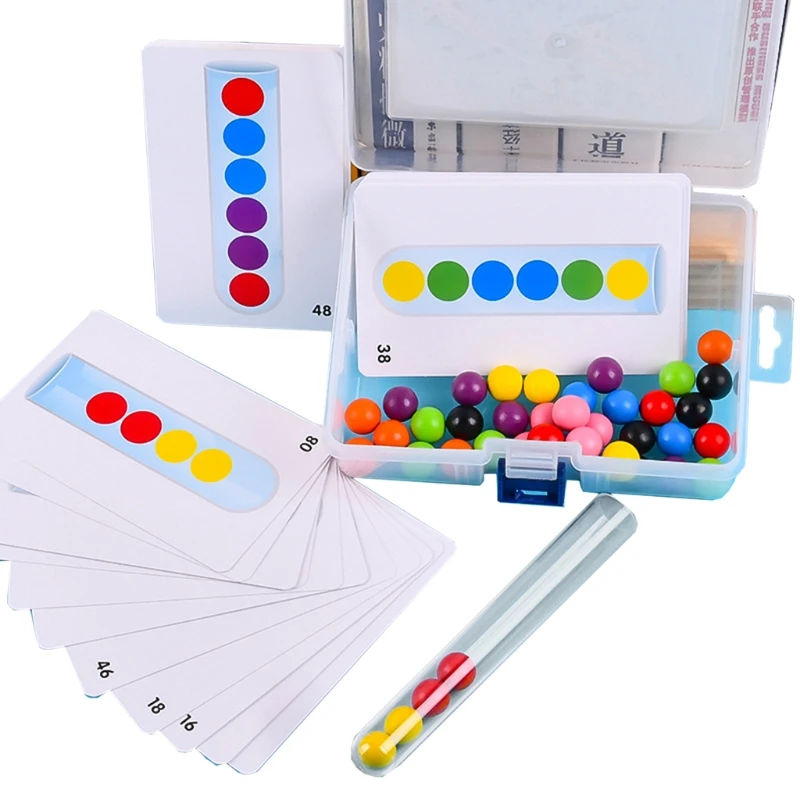 1 комплект Дървени Математически и Сортировочной Кутии Монтесори с Цветни Топки за Обучение на Детето и Развитието на Мозъка Интерактивна Поделочное Занаят