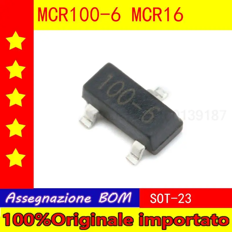 100 бр./лот Кръпка ChanXiangWei срабатывающий тиристорный MCR100-6 (маркиране на MCR16) SOT - 23 (20)