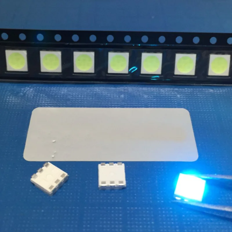 1000 бр./лот 5050 ледена син чип led индикатор на дисплея лампа крушка SMD 5050 три фитиля 3 чип led диод светоизлучающий