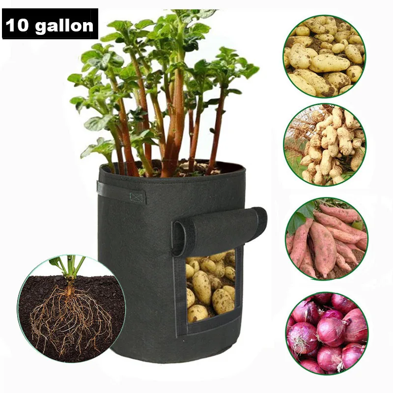 10Gal картофена чанта саксии за растения и цветя саксии за засаждане на саксийни растения чанта за отглеждане на нетканой тъкани домашни градински инструменти A1