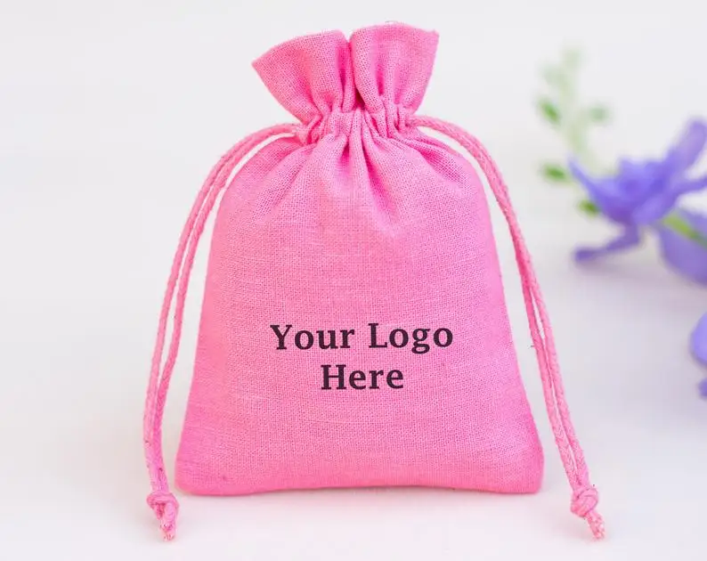 10ШТ Потребителски Логото на Drawstring Чанти Бижута, Опаковки, Подаръчни Пакети Пакети Персонализирани Лого на Марката Печат -Безплатна Доставка