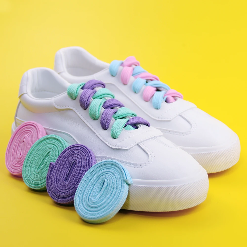 110 см Дебели шнурове за маратонки, Без Еластичността на Плосък Ремък Цветни Връзки за обувки Класически Меки Връзки за обувки Детски Женски