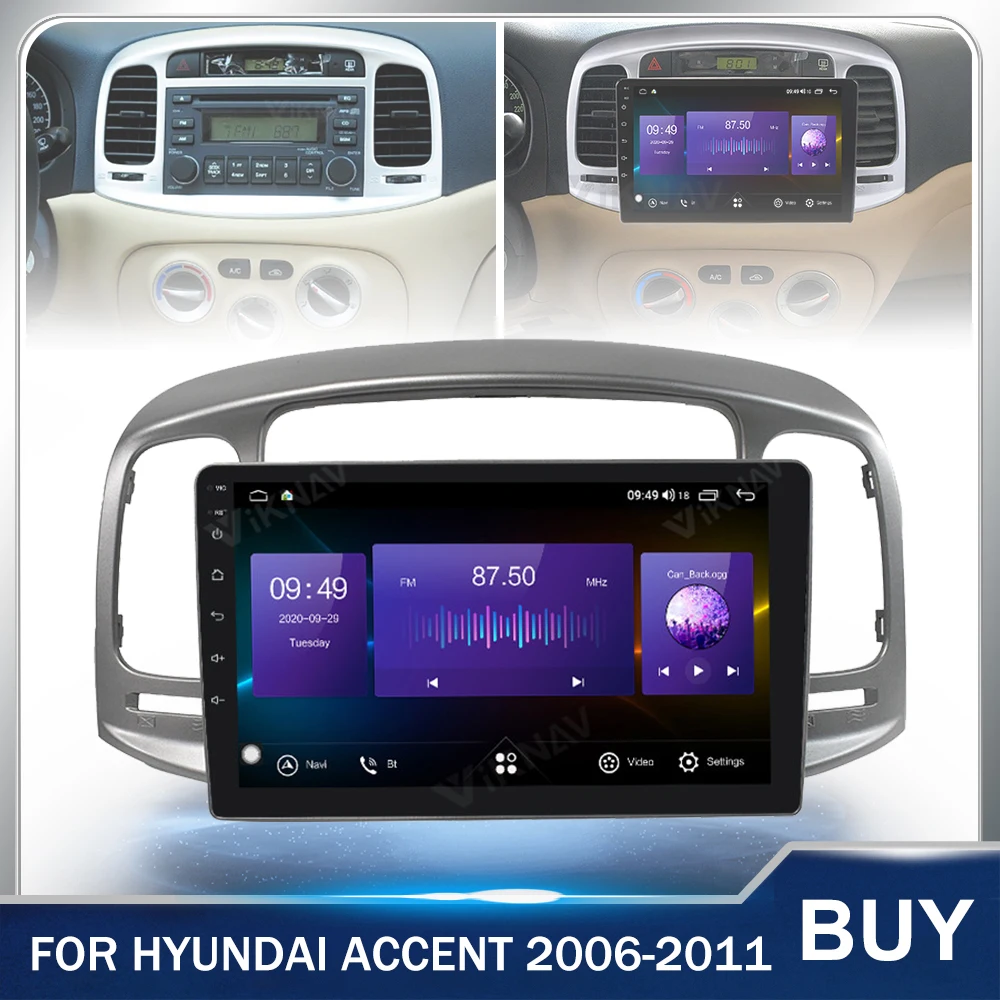 128 г Автомобилен Радиоприемник GPS Навигация Сензорен Екран За Hyundai Accent 2006-2011 Автомобилен Мултимедиен Плейър Стерео главното устройство Android 9 Инча