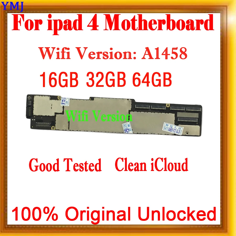16 GB/32 GB/64 GB WiFi Cellular версия на 3G SIM за ipad 4 дънна Платка с пълни чипове, 100% Оригинална Разблокированная Логическа такса с IOS