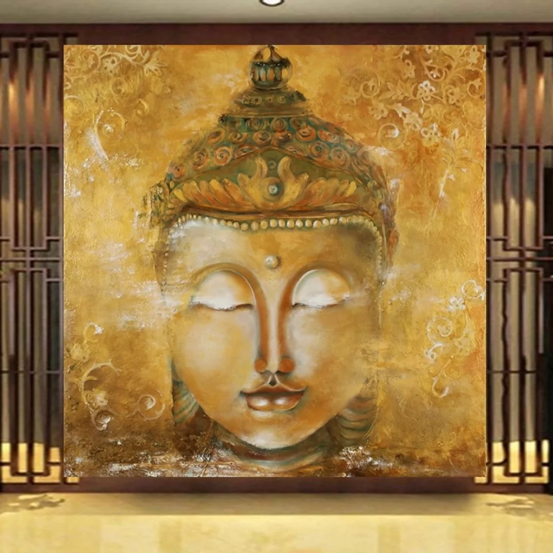 18Г Тапети В Юго-Източната част на Азиатския Стил Тапети с Изображение на Буда, с монтиран на стената Къща за Всекидневна Декор Стенни Картини на Буда