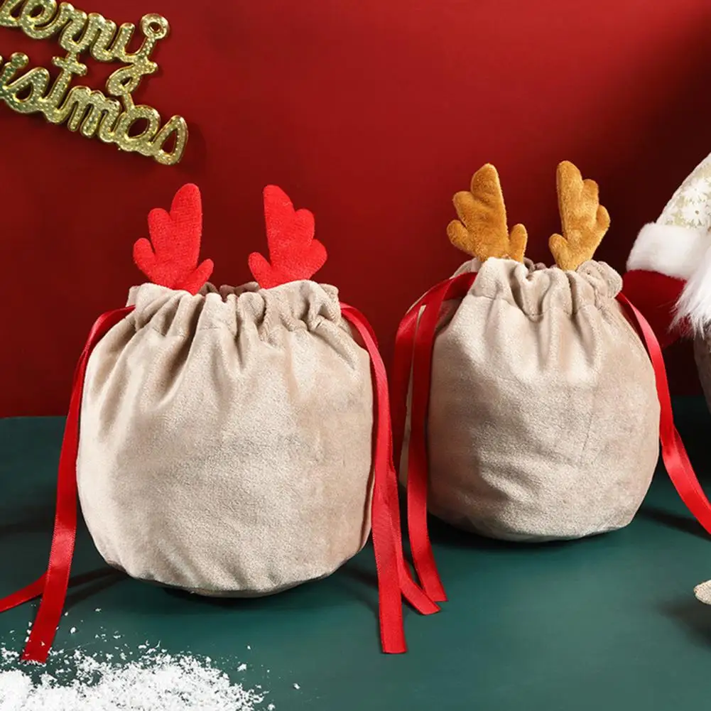 1БР Коледен Елен Бонбони Подарък Чанта Кадифе Дядо Чанти Чанта На съвсем малък Коледна Украса на Детски Подарък Вечерни Полза Подарък За Нова Година