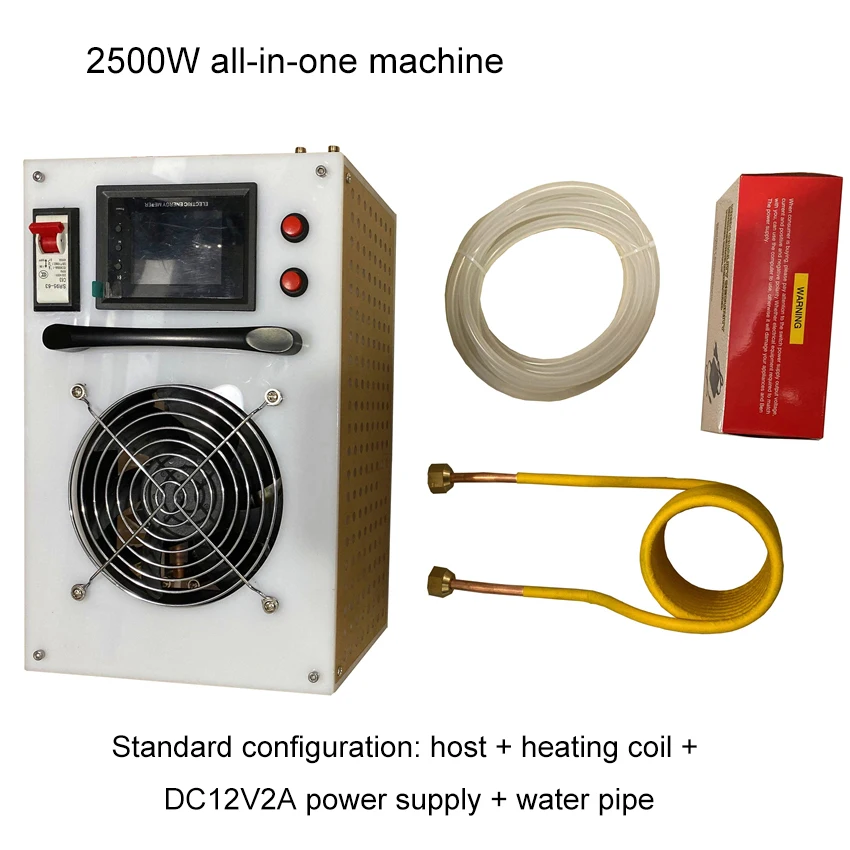 2,5 кВт Интегрирана Индукционная нагревательная Машина за Топене на метал в Пещ за Закаляване Оборудване + Нагревателен Serpentine + захранване + Водопровод