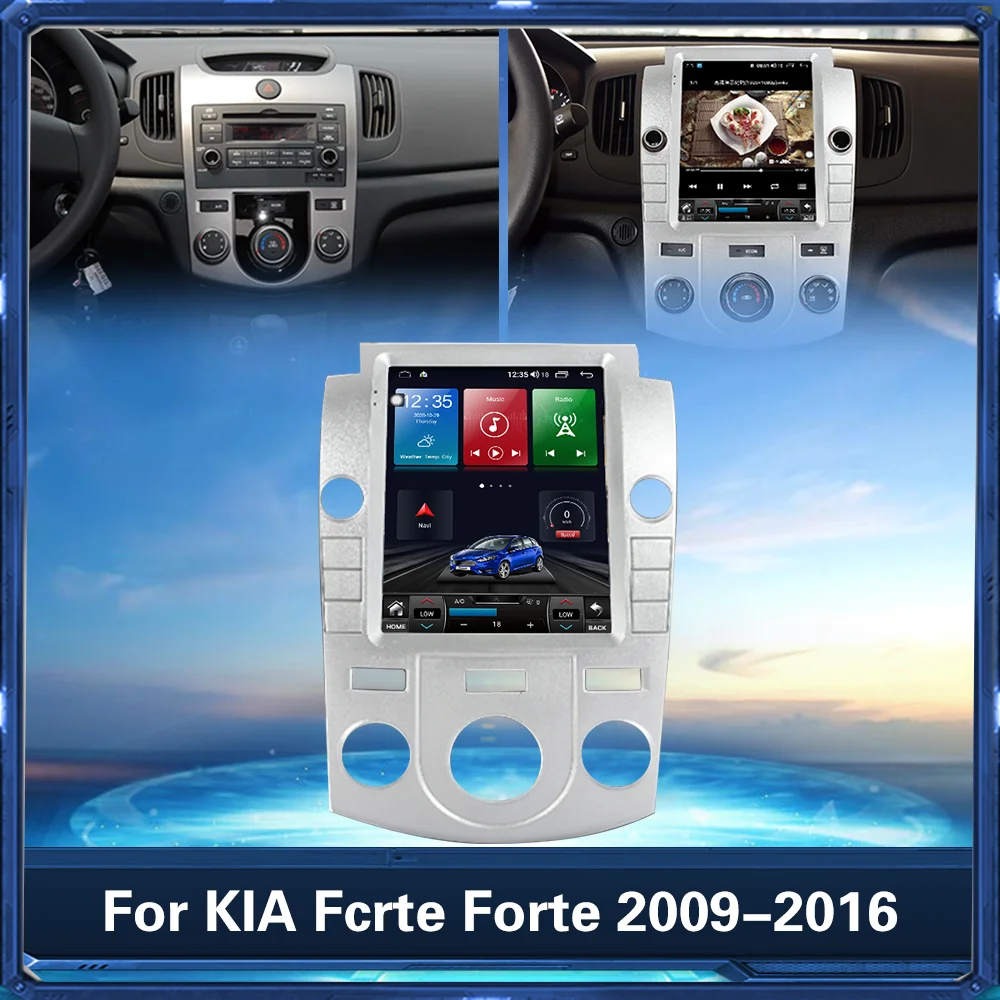 2 Din Android Авто Радио Стерео Приемник за Употреба За KIA Fcrte Forte Coupe 2009-2016 Автомобилен Мултимедиен DVD плейър GPS Навигация