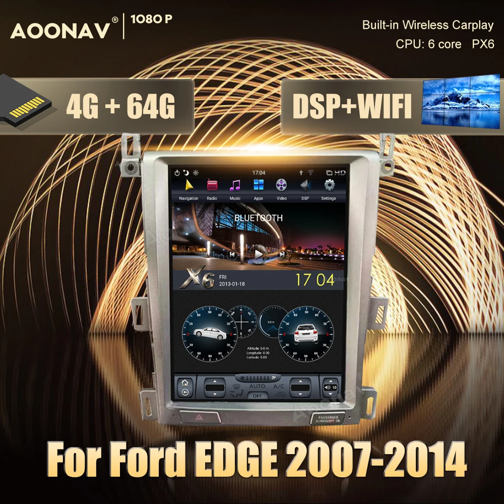 2 din Android автомобилен GPS радио, мултимедиен плеър За Ford EDGE 2007-2014 автомобилен GPS навигация DVD, Стерео приемник плейър