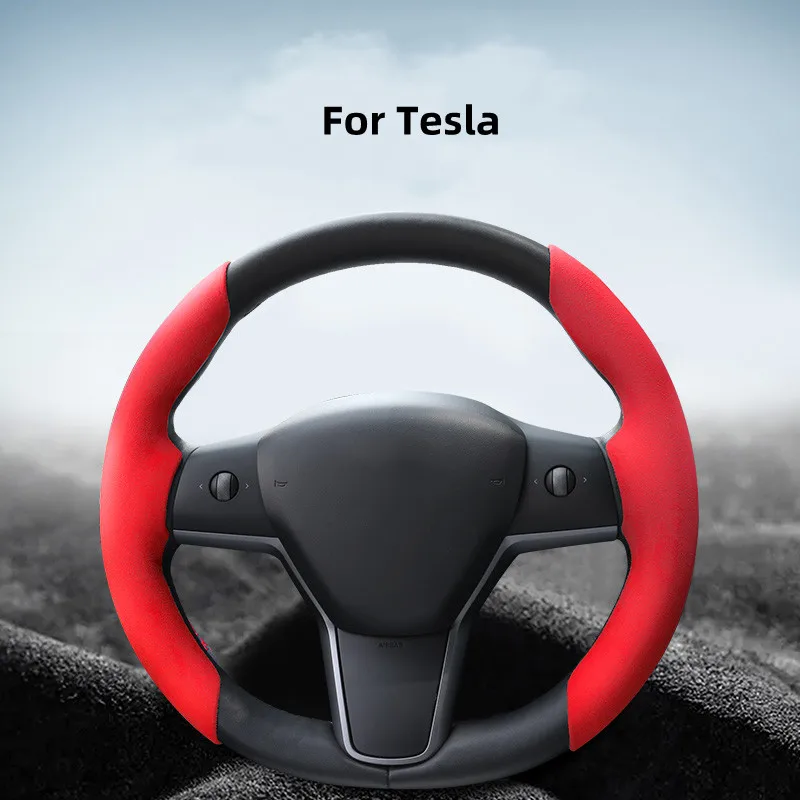2 Бр. За Tesla, Модел 3 Модел Y Покриване На Волана Колата Е Устойчива На Плъзгане Плюшен Зимна И Лятна Делото Усилвател На Волана