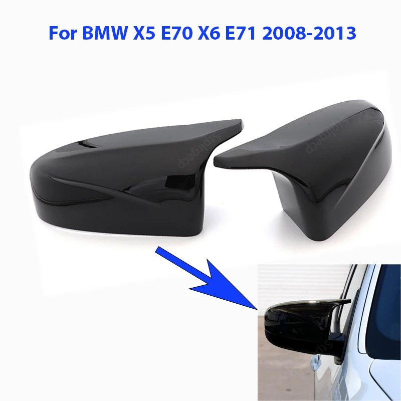 2 бр. Отлично Тонизирана Странично Крило Модифицирано за BMW X5 E70 X6 E71 2008-2013 Капачки на Огледала Ярък Черен Модел от Въглеродни влакна