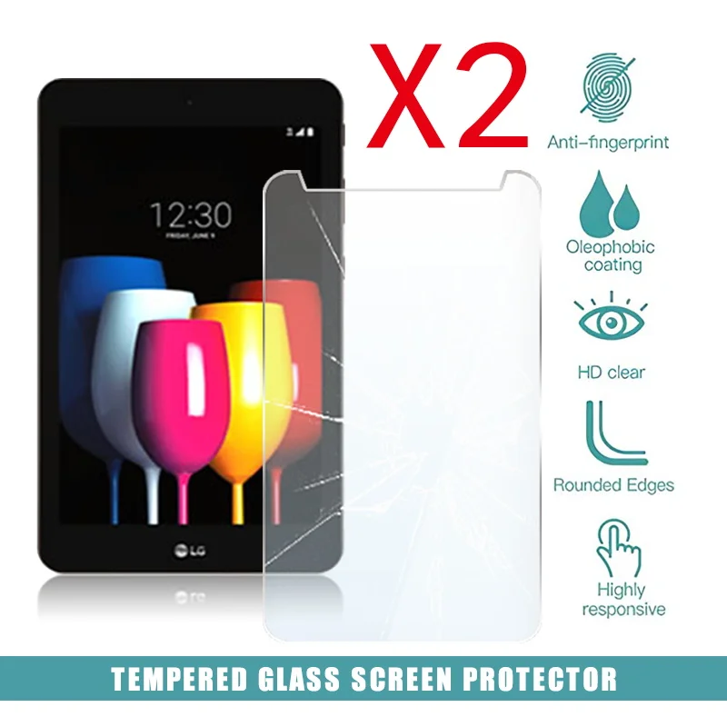 2 елемента Таблетка от Закалено Стъкло на Защитно покритие на Екрана за LG G Pad IV 8,0 Таблет Пълно Покритие Против Надраскване Взривозащитен Екран