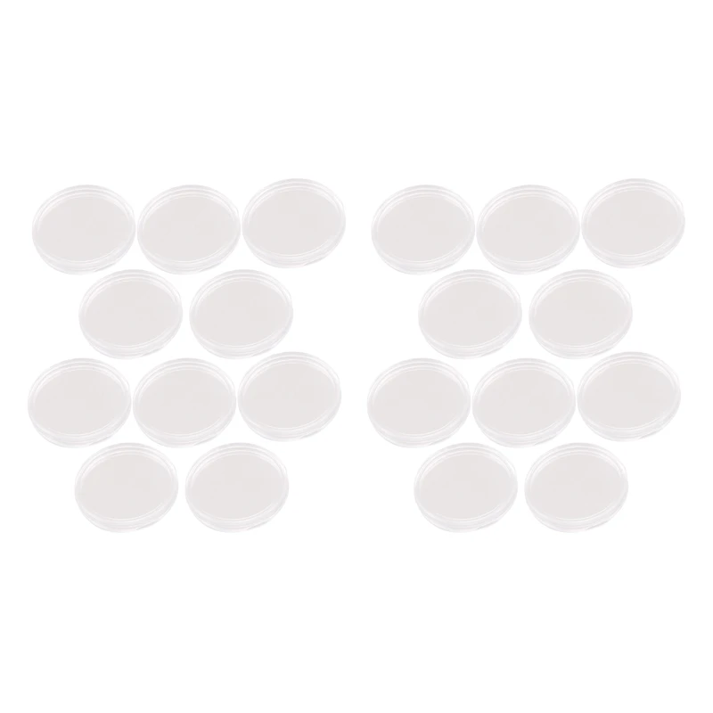 20 Броя Малки Кръгли Прозрачни Пластмасови Капсули за Монети Скоростна 30 мм
