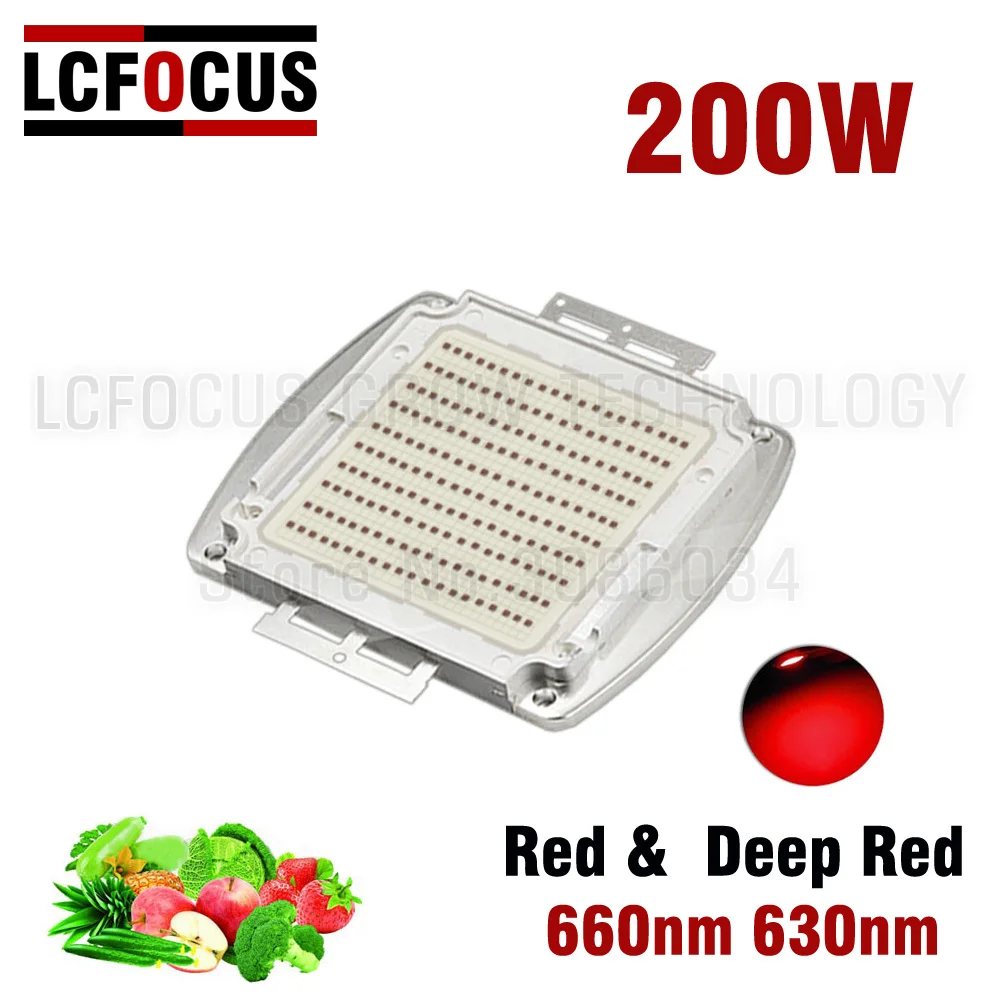 200 W Высокомощный LED Чип Deep Red 660nm 630nm Диод COB За Отглеждане на Растения Хидропонно За DIY 200 400 600 Watt LED Лампа За Отглеждане на