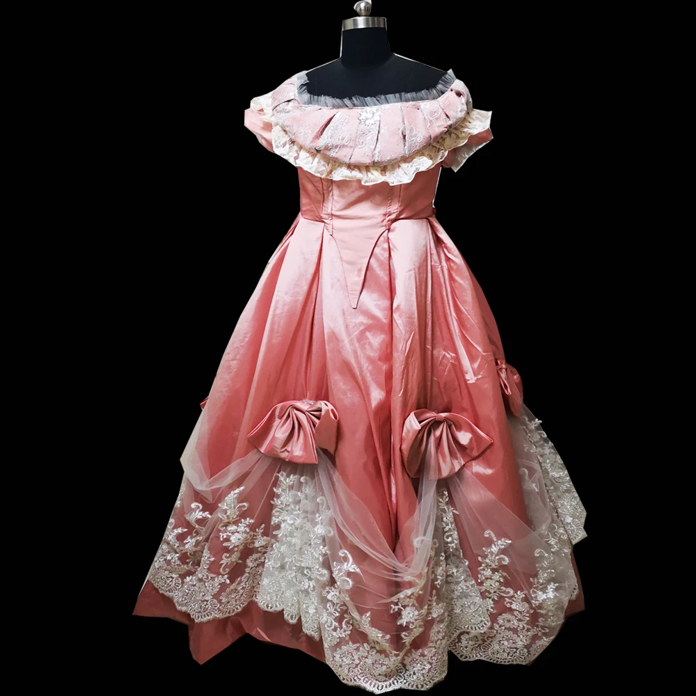 2019 Нов розов Викторианска рокля за Cosplay на Хелоуин, на Колониалното Георгианское Ренессансное Готическа Историческо рокля на D-350