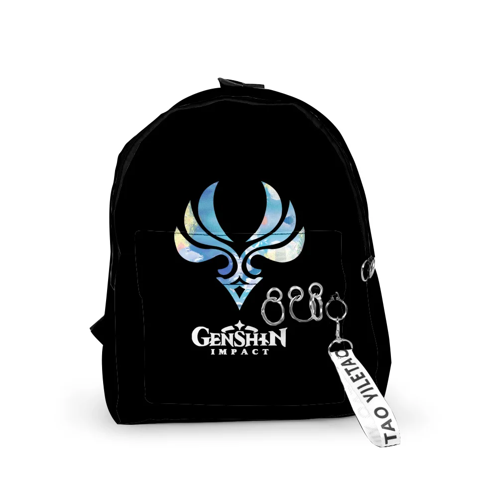 2021 Genshin Impact Логото на 3D Печат Жена Раница Оксфорд подвесная обтегач Стил Училищна чанта За Момичета Пътен Раница