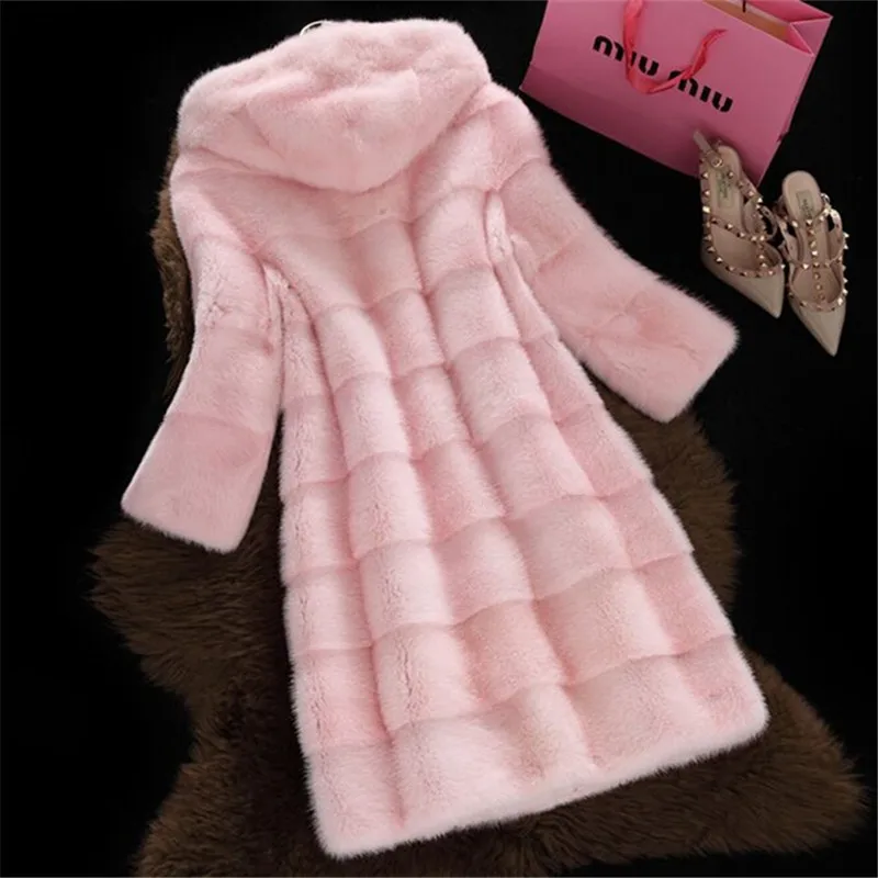 2021 нова тънка норковая палто, дълго палто от естествена лисьего кожа, дамско палто