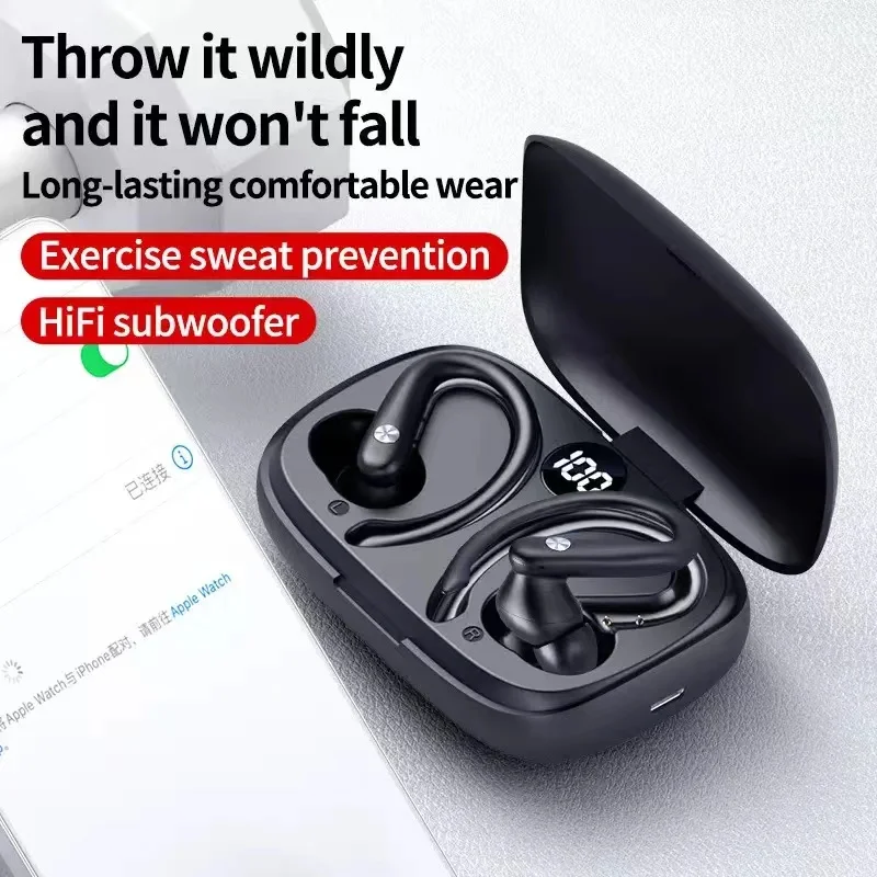 2022 Нова безжична Bluetooth слушалка Tws, подвесная спортна беруш за джогинг, удобни, водоустойчиви слушалки с храненето