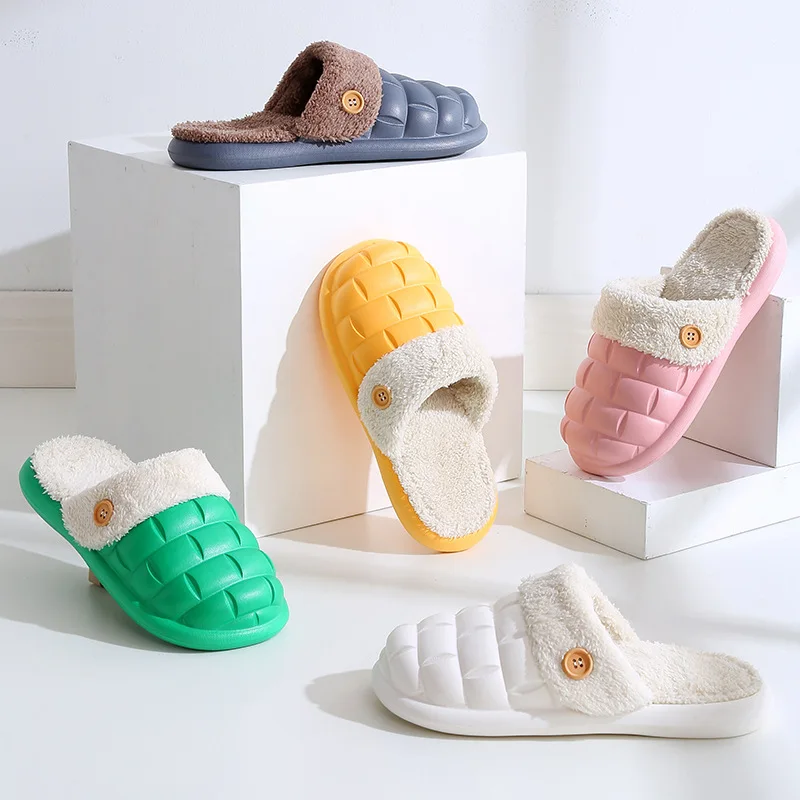 2022 нови памучни чехли с мека подметка, сладко есенно-зимни мъжки и женски домашни памучни чехли за двойки.
