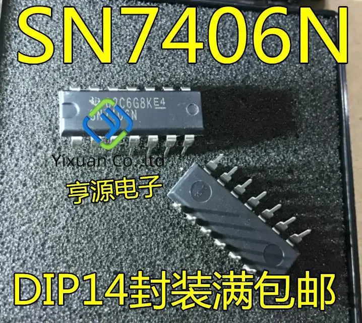 20pcs оригинален нов SN7406N 7406 DIP-14 Буфер и Линеен Водача