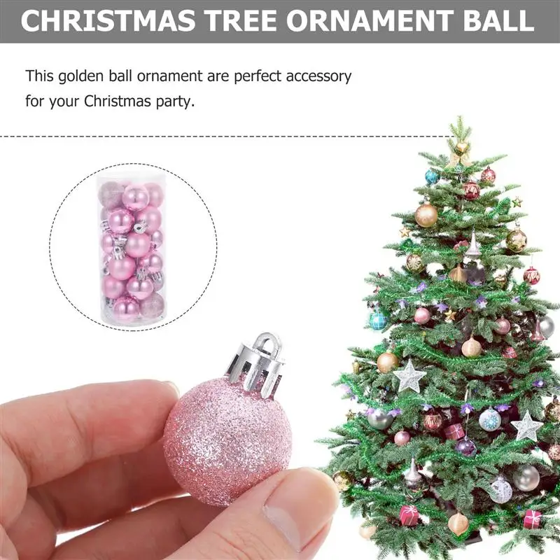 24шт 3 см Коледно Дърво Украшение на Коледна Елха, Висящи Декор на Коледна Елха, Висящи Декор Коледна Обхват Коледна Финансирани