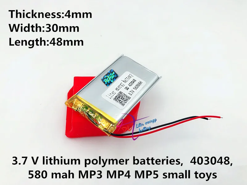 3,7 В, 580 ма 403048 полимерна литиево-йонна/Литиево-йонна батерия за GPS, mp3, mp4, mp5 мобилен телефон, динамика, ВИДЕОРЕГИСТРАТОРА