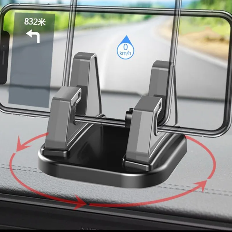 360-градусная въртящата паста за арматурното табло на колата с мобилния телефон, универсален ротационен група, подходящ пластмасов държач за мобилен телефон