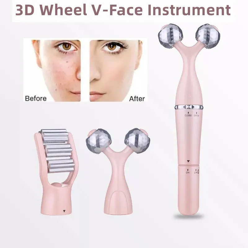 3D 3 В 1 Красотата Лифтинг V-Образна форма на Грижа За Кожата на Лицето Тънък Премахване на Бръчки Електрическа Масажът Пръчка Естествена Грижа За Кожата на Тялото Месинджър Инструменти
