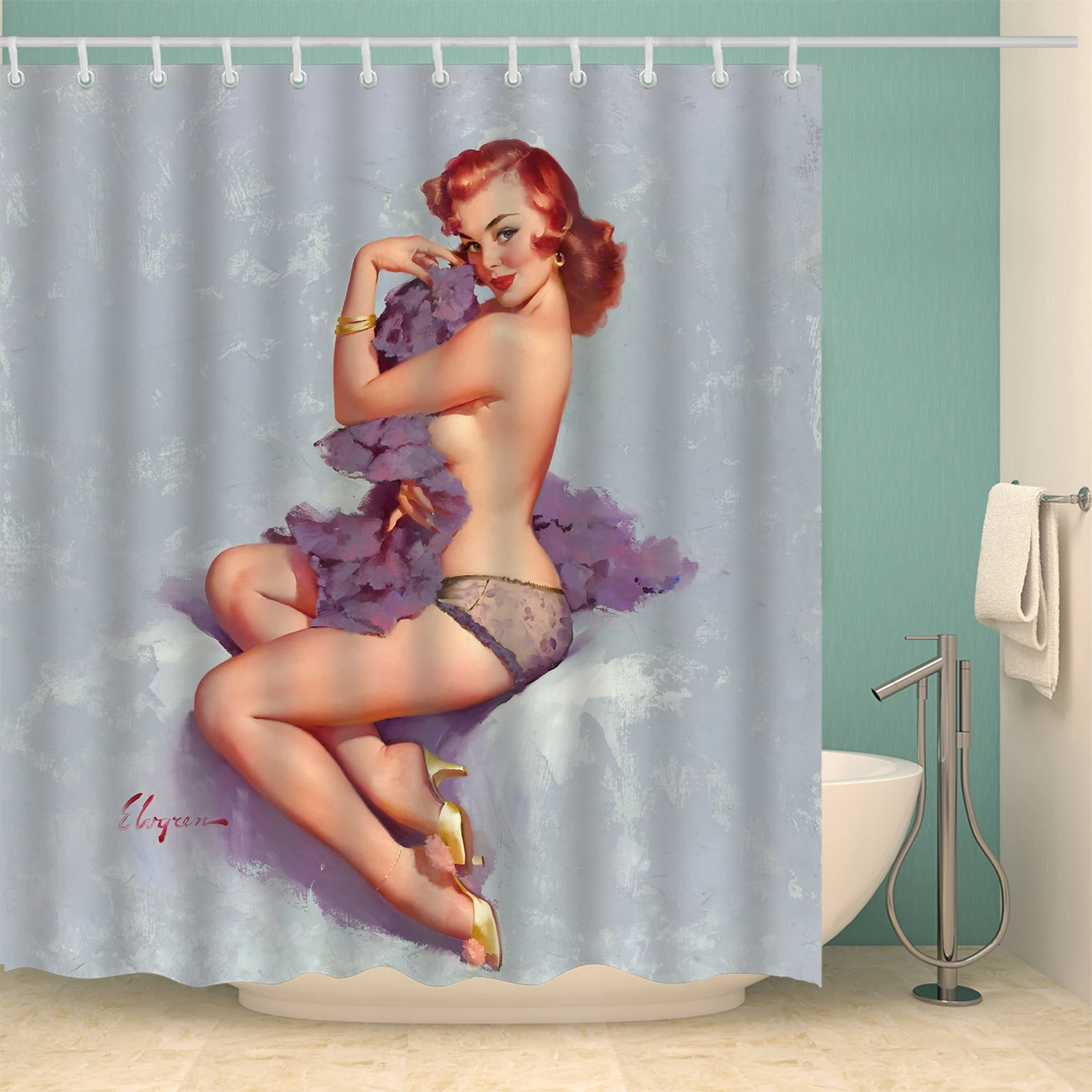 3D Секси Американски Момиче Завеса За Душ С 12 Куки Водоустойчив Полиестерен Плат Баня Аниме Завеса За Баня cortina de bano