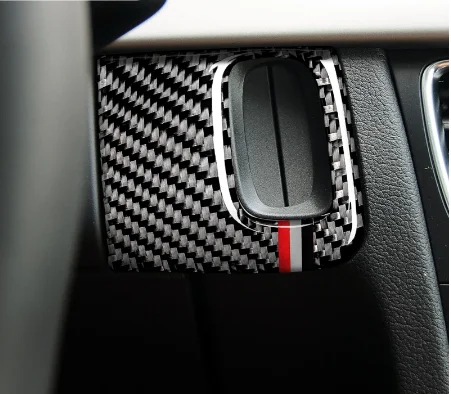 3D бутон за включване на фаровете от въглеродни влакна защитава финала със стикер на рамката за вътрешен панел за Audi A4 2009-2016