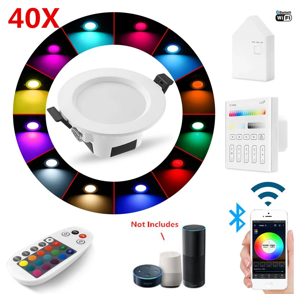 40X RGB Топло Студено Бяло 3в1 Led Тавана Лампа Панел Лампа WIFI/Bluetooth Мрежа/монтиран на стената lcd Сензорен/ПРИЛОЖЕНИЕ/Гласова Контролер Таймер-Слаби