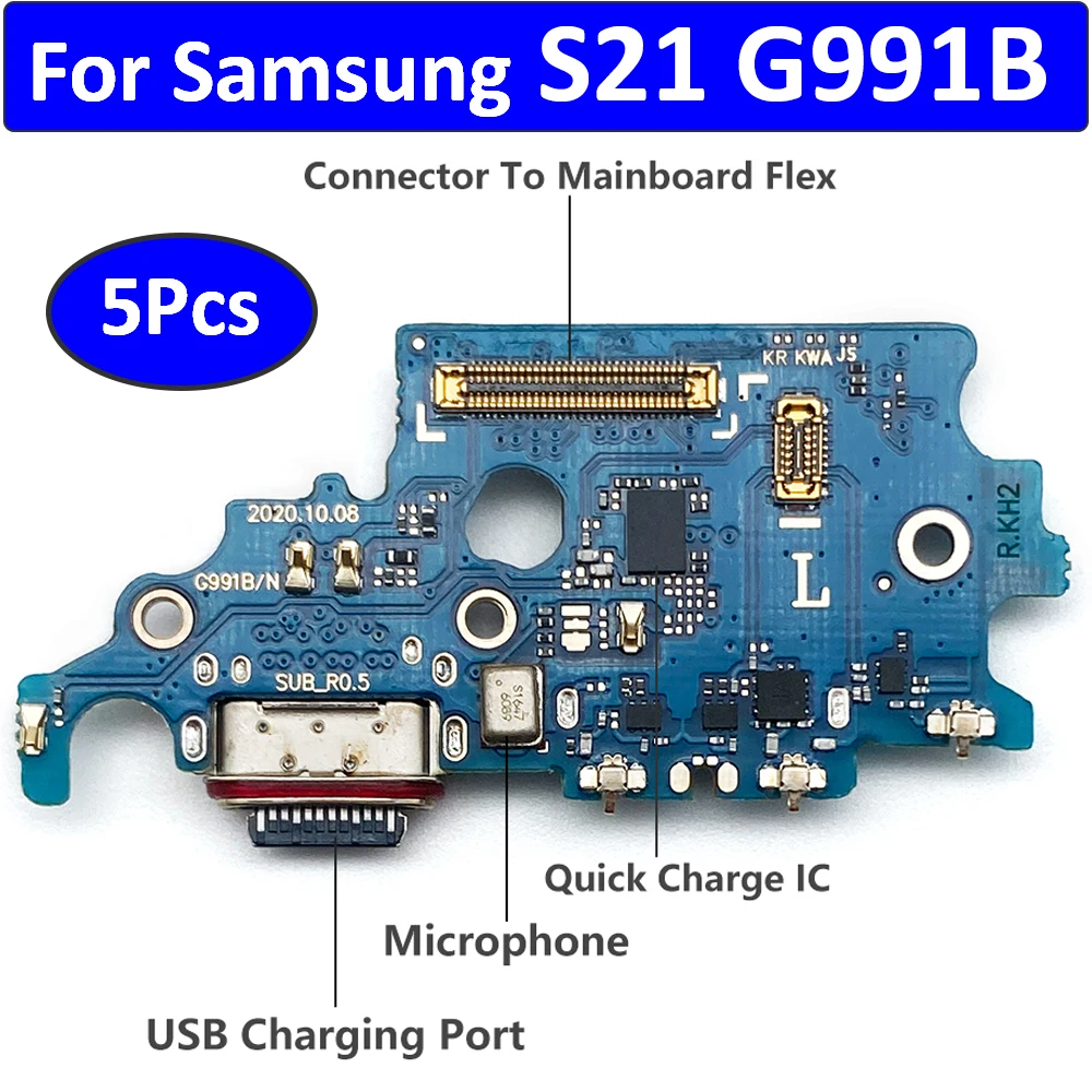 5 бр., НОВОСТ За Samsung Galaxy S21 G991 USB Порт За Зареждане на Док Конектор Конектор За Зареждане Заплата Гъвкав Кабел, бързо зареждане