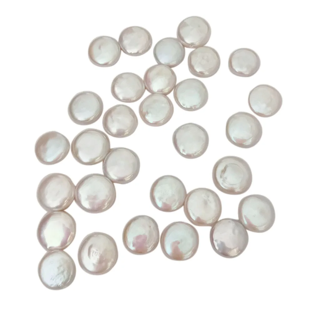 5 бр./лот, перлени мъниста, перлата ААА под формата на монети 12-14 мм, 100% естествени сладководни перли с голяма форма в бароков стил, пълен, половинный, без дупки