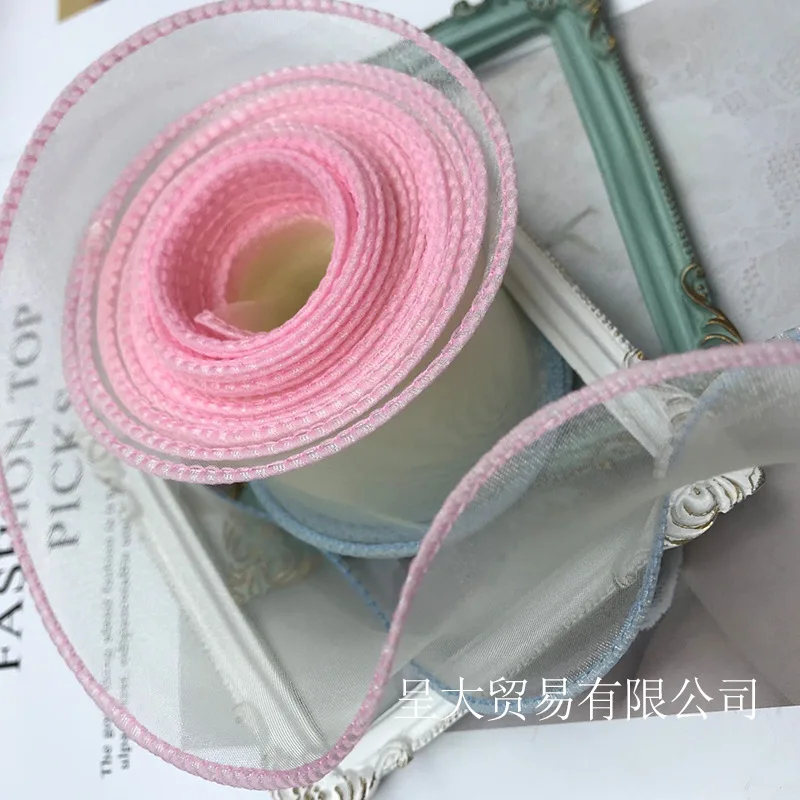 5 ярда Градиент Цветна Панделка от Органза с Лепенки за DIY Занаятите Лента за Опаковане на Подаръци За Коса Лък, Аксесоари За Дрехи