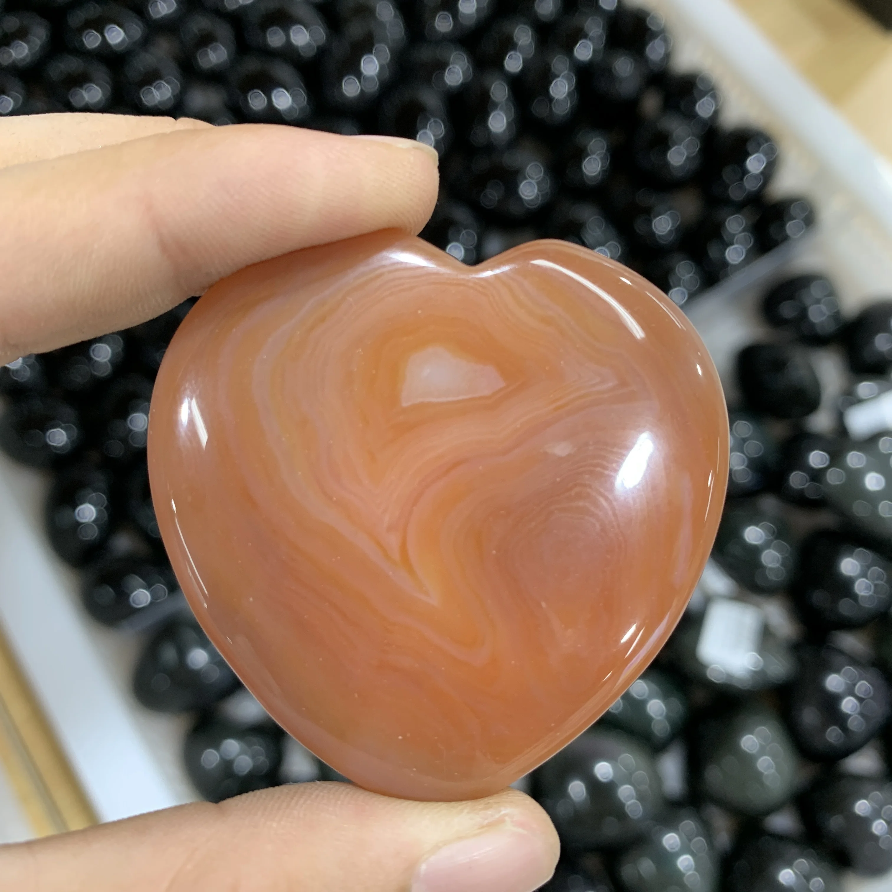 50 мм, Естествен Ахат във формата на сърце червен ахат дялан камък crystal Плосък лист сърцето