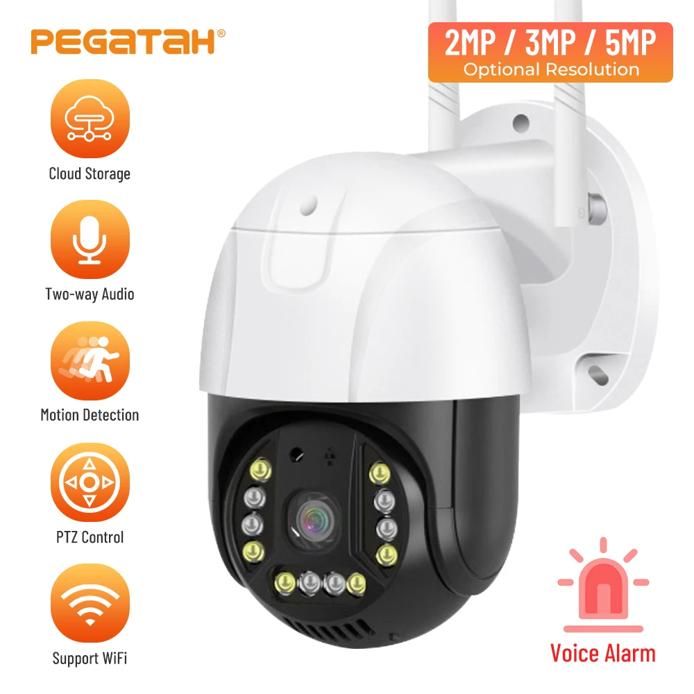 5MP Wifi PIZ IP камера/Външна Защита на сигурността на H. 265 Камера за наблюдение за Нощно Виждане AI Проследяване на P2P Onvif Wifi Камери