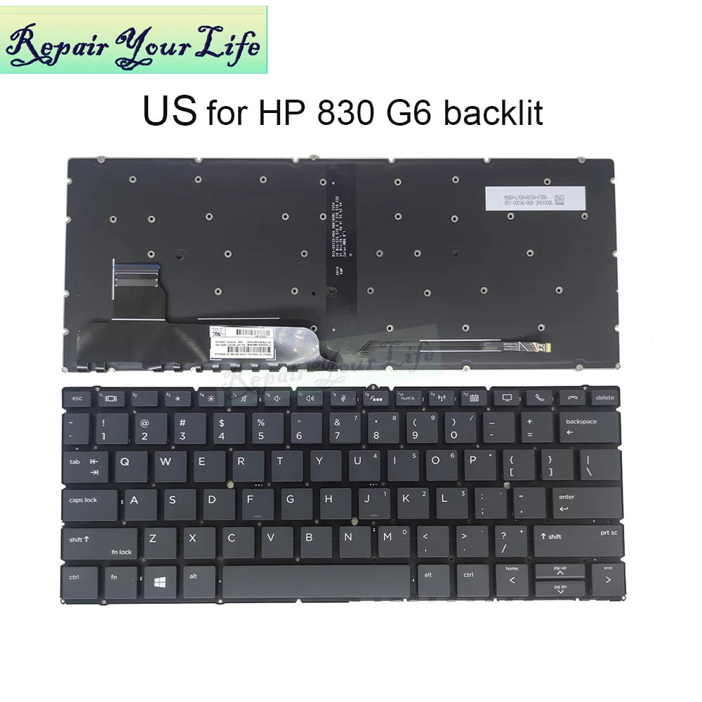830g6 САЩ клавиатура с подсветка за HP EliteBook x360 830 G6 L40527 L56442-001 Английски Лаптоп клавиатура с подсветка оригинал