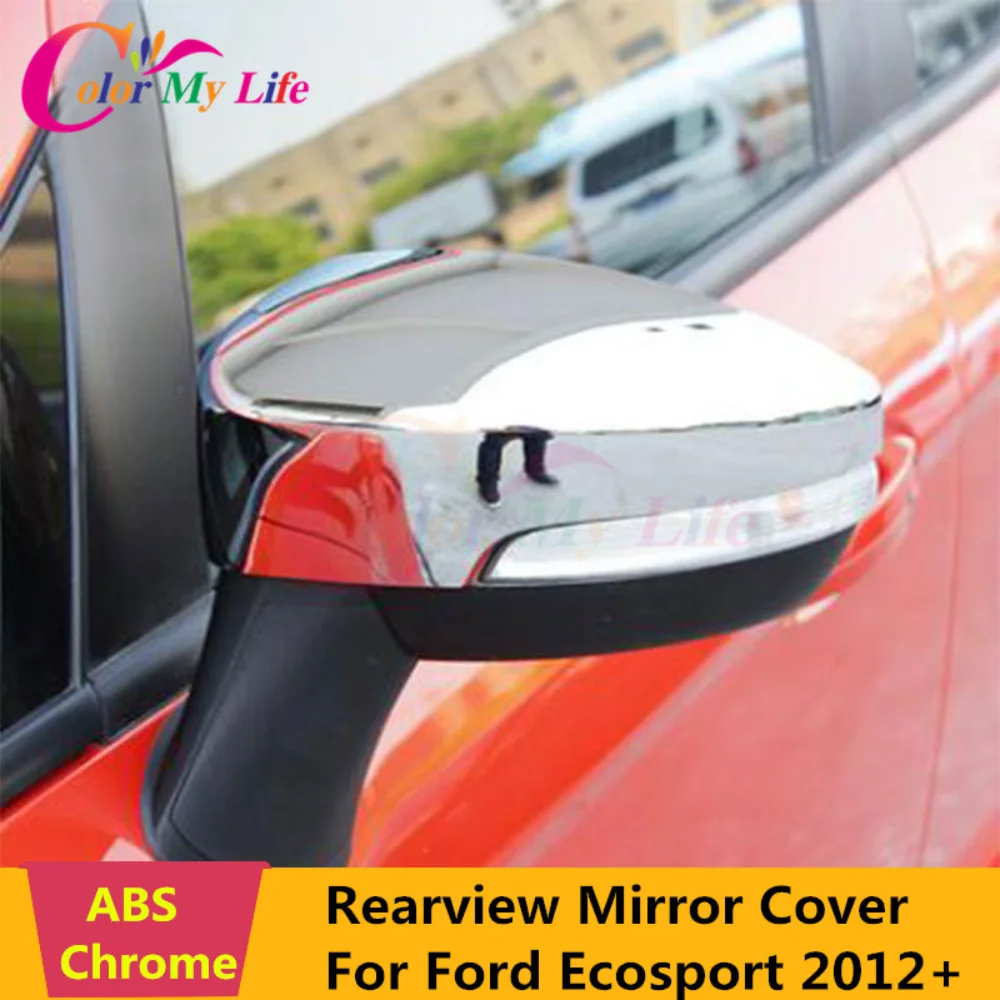 ABS Хромирани Защитно покритие на Огледалото за обратно виждане, Декоративна Стикер на Огледалото за обратно виждане за Ford Ecosport 2012-2018 Лъскав Сребрист