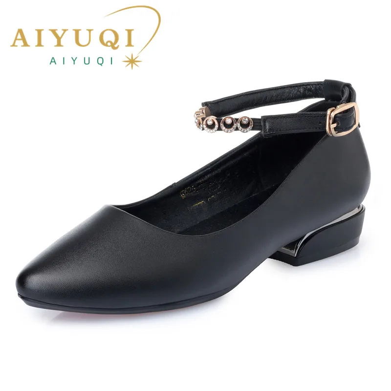 AIYUQI/Дамски обувки от естествена кожа, новост 2023 г., балет апартаменти, красиви дамски обувки на плоска подметка, големи размери 41, 42, 43, Модни модела обувки, обувки пролет