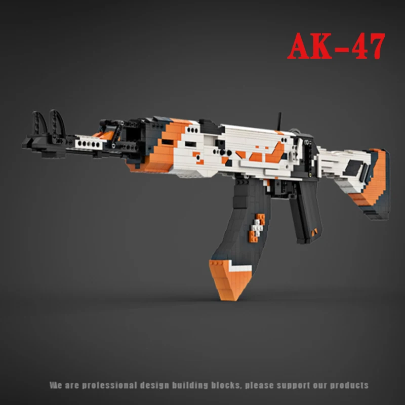 AK47 Военен Оръжеен Блок ПИСТОЛЕТ Непрекъсната Стрелба WW2 Градивни елементи за Сглобяване на пистолет SWAT Блок MOC Играчки За Деца, Подарък За Момчета