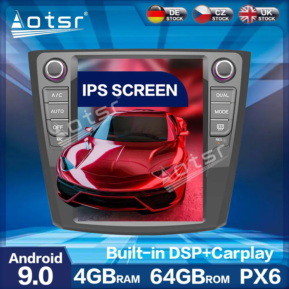 Aotsr 10,4 инча Оттичане Tesla PX6 Android 9,0 Оперативна Памет 4 GB CARPLAY Авто Радиоплеер За Renault Kadjar 2016 + Автомобилен GPS Навигация DSP