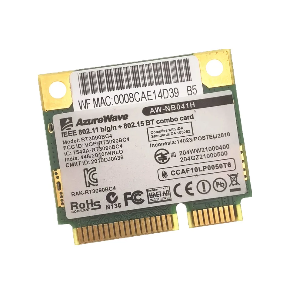 AzureWave AW-NB041H RT3090BC4 Половината Мини PCI-e WLAN 300 Mbps с + Безжична карта, Bluetooth 3.0