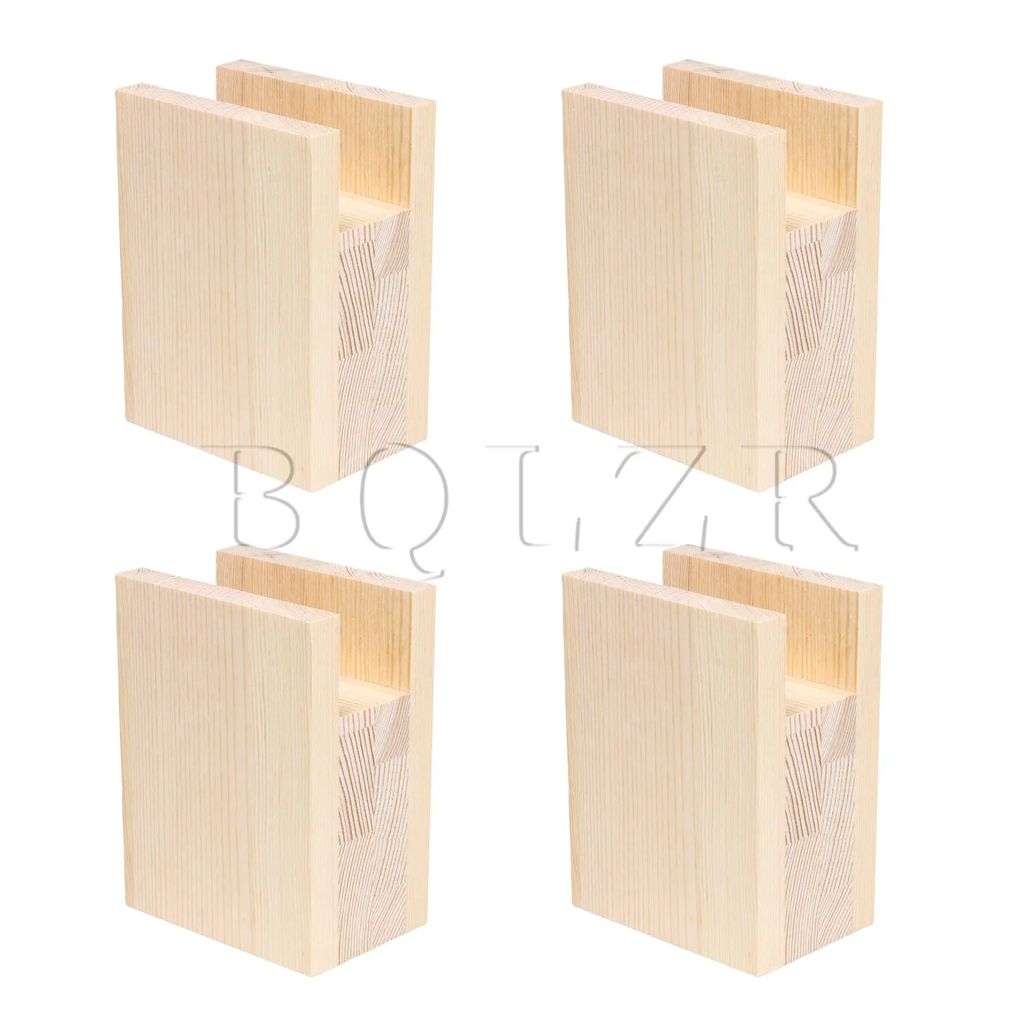 BQLZR 4 бр. Слот за Карти Полузакрытые Дървени Крака Лифта за Мебели 10x10x4cm