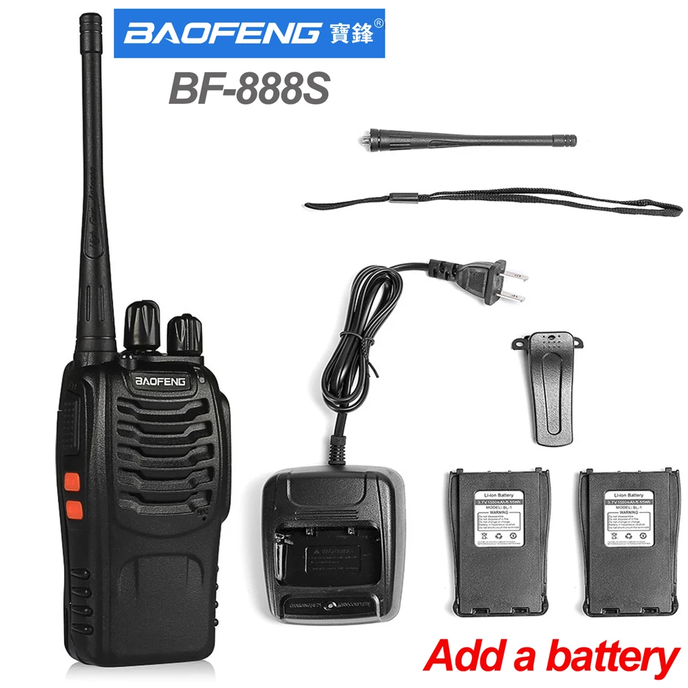 Baofeng Открит Междуселищни Телефон висока мощност Преносима Радиостанция BF-888S UHF 400-470 Mhz 16 Канала, мини Двустранно радио