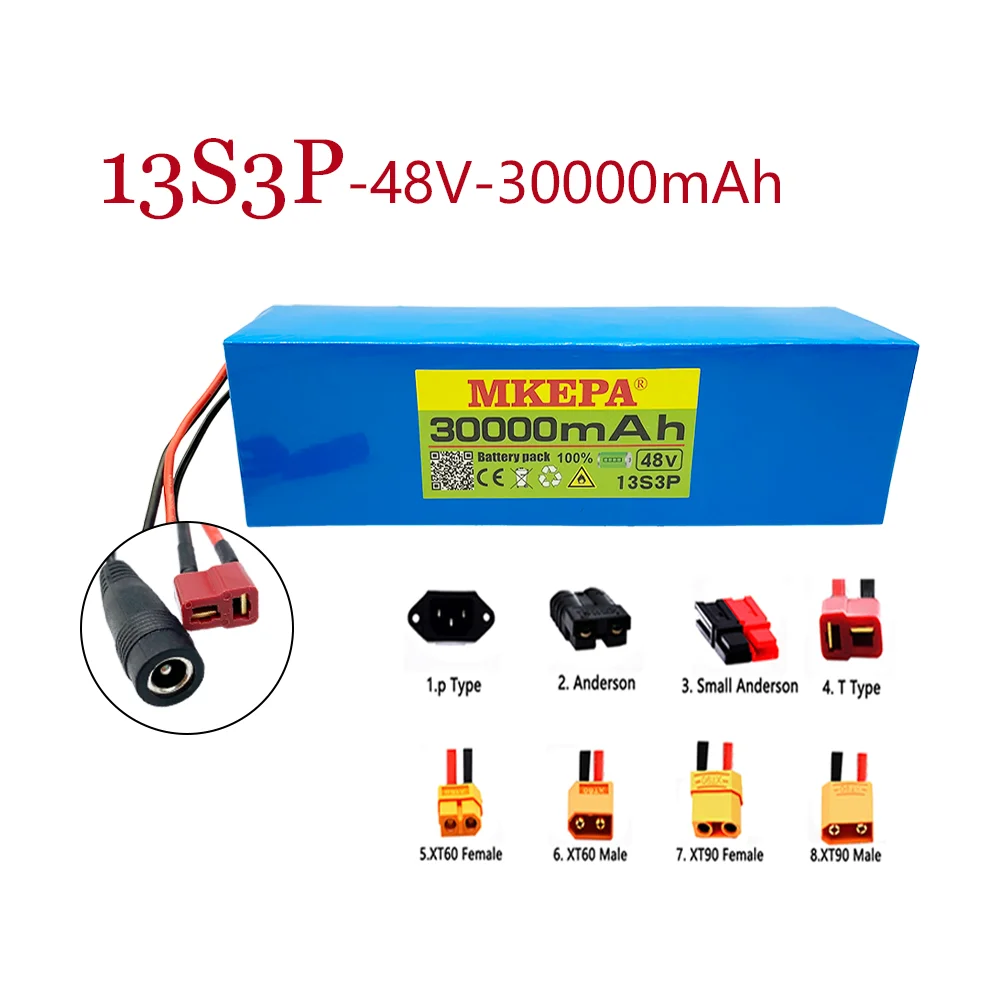 Batterie 13S3P lithium-ion 48v, 58ah, 1000w, pour vélo électrique 54.6 v, avec BMS intégré et chargeur inclus